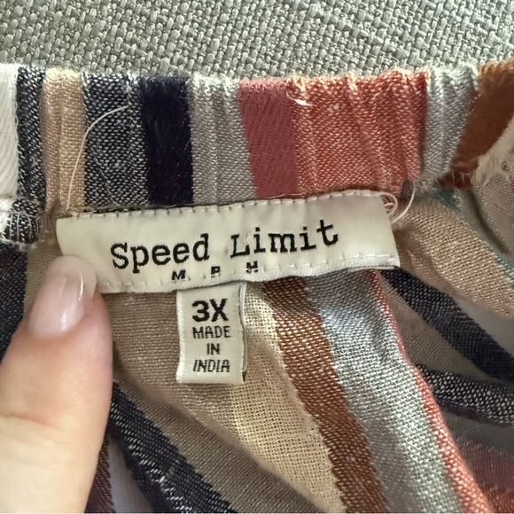 SPEED LIMIT 3X OFF SHOULDER SHORT SLEEVE STRIPED PEASANT TOP BOHO SHIRT BLOUSE - Picture 4 of 6